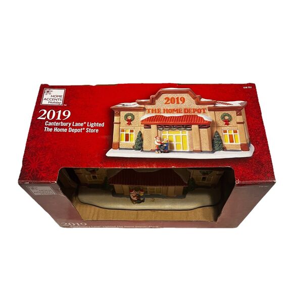 2019 Canterbury Lane Lighted The Home Depot Store Ceramic Christmas In Box READ - Picture 9 of 15